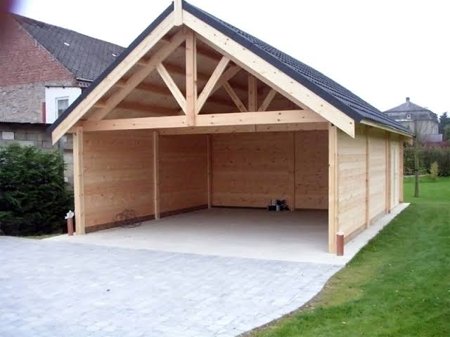 Carport en bois réalisé par Lineo